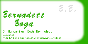 bernadett boga business card